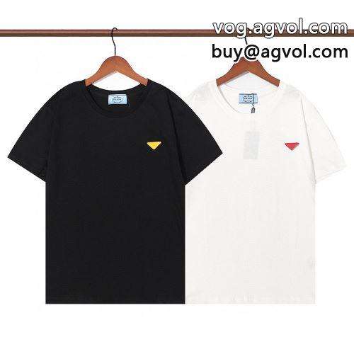  プラダコピー 超目玉 2色可選 PRADAコピー 2022 半袖Tシャツ 優しいフィット感  