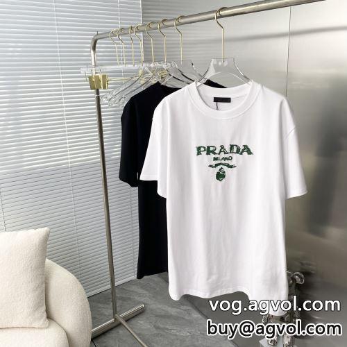 自然な肌触り 2色可選 PRADAコピー 2022 半袖Tシャツ プラダコピー 快適   