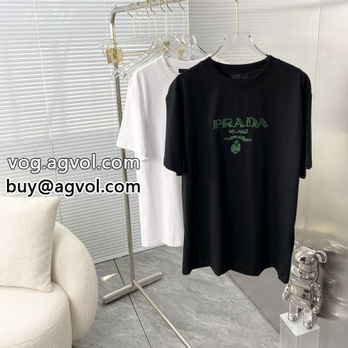 自然な肌触り 2色可選 PRADAコピー 2022 半袖Tシャツ プラダコピー 快適-1