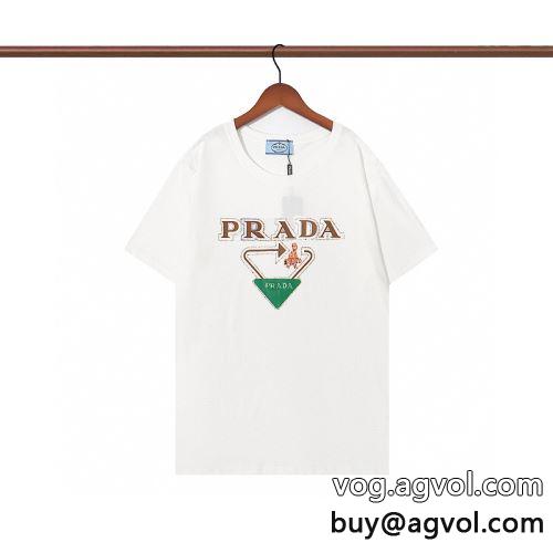 大好評 スタイルアップ効果 2色可選 プラダコピー  2022 PRADAコピー 半袖Tシャツ-2