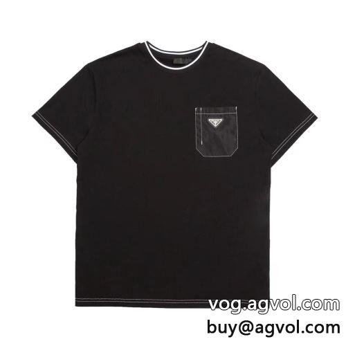  2色可選 デザイン性の高い PRADAコピー 2022 半袖Tシャツ プラダコピー  吸汗速乾  