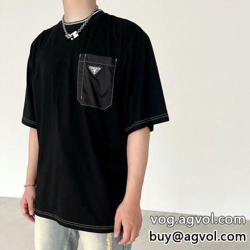 2色可選 デザイン性の高い PRADAコピー 2022 半袖Tシャツ プラダコピー  吸汗速乾-6