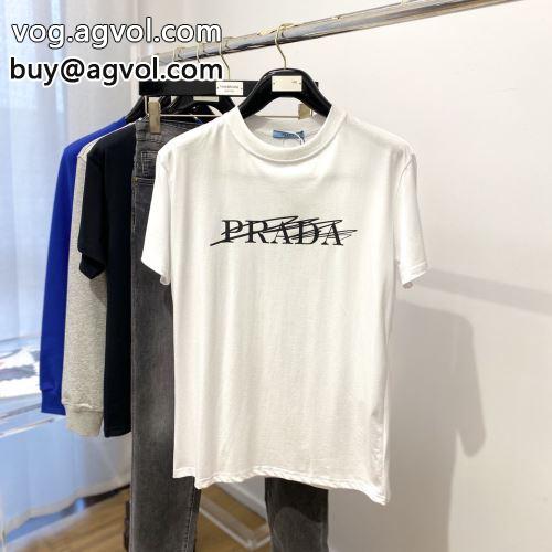 PRADAコピー 半袖Tシャツ 人気 ランキング  2022  しわになりにくい プラダコピー 2色可選-1