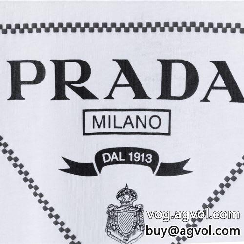 2色可選 薄手 PRADAコピー プラダコピー 欧米韓流/雑誌 2022 半袖Tシャツ-4