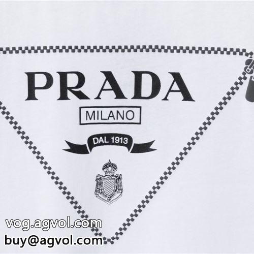 2色可選 薄手 PRADAコピー プラダコピー 欧米韓流/雑誌 2022 半袖Tシャツ-5