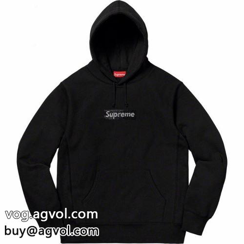 パーカー シュプリーム コピー Supreme Swarovski Box Logo Hoodie SUPREMEコピー 4色可選 2022 モデル大絶賛♪