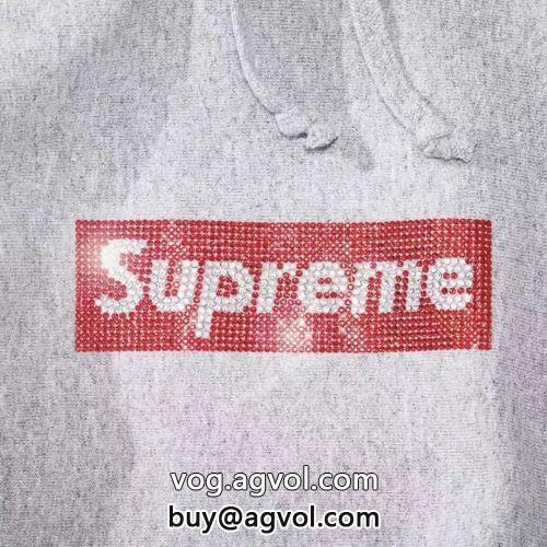 パーカー シュプリーム コピー Supreme Swarovski Box Logo Hoodie SUPREMEコピー 4色可選 2022 モデル大絶賛♪