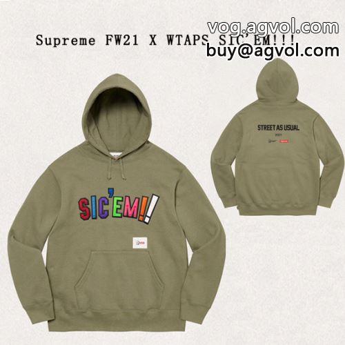 3色可選 2022 パーカー SUPREMEコピー  Supreme X WTAPS SIC'EM! Hooded Sweatshirt シュプリーム コピー
