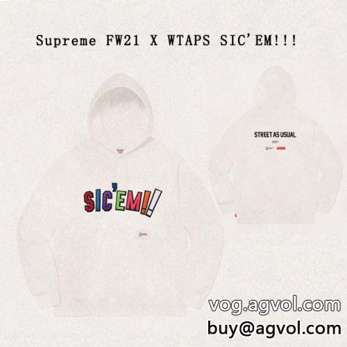 3色可選 2022 パーカー SUPREMEコピー  Supreme X WTAPS SIC'EM! Hooded Sweatshirt シュプリーム コピー