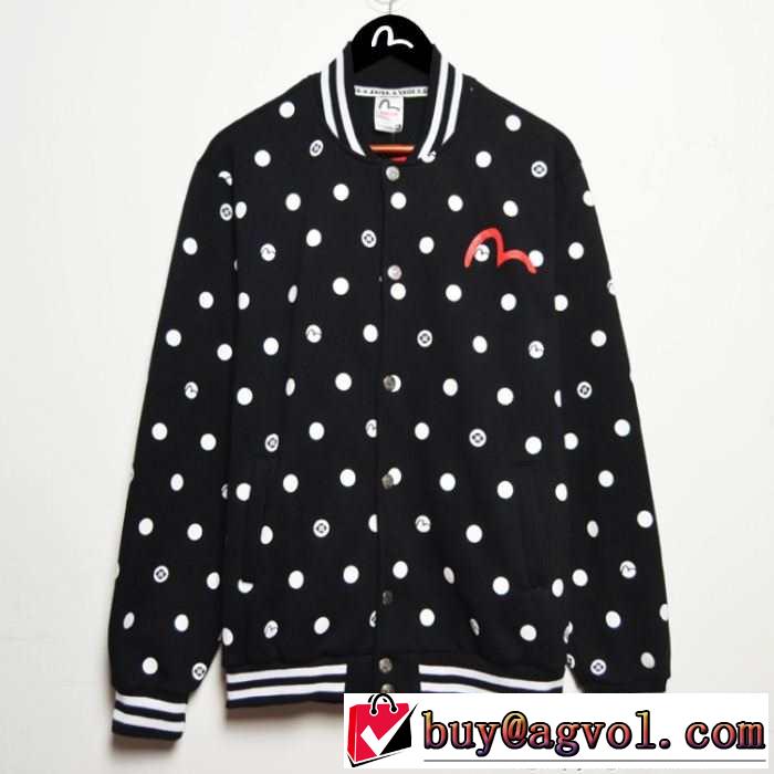 値下げるブランド 2015秋冬 evisu エヴィス 野球ウェア ドット柄　素敵なパーカー