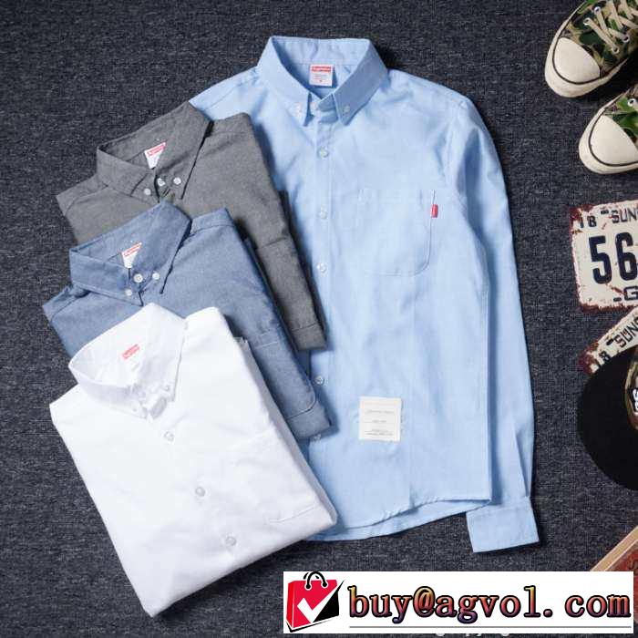 高級感たっぷり 2015秋冬 supreme シュプリーム 保温性に溢れる長袖シャツ 4色可選