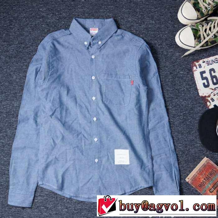高級感たっぷり 2015秋冬 supreme シュプリーム 保温性に溢れる長袖シャツ 4色可選