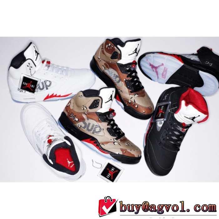 大人気　2015秋冬 supreme x air jordan 5 快適　ランニングシューズ 3色可選