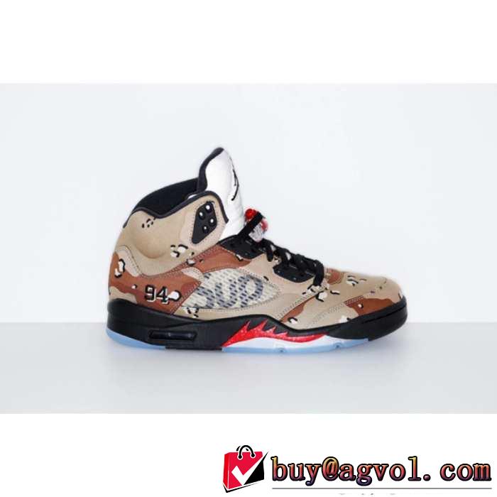 大人気　2015秋冬 supreme x air jordan 5 快適　ランニングシューズ 3色可選