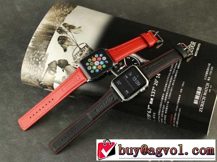 高い耐久性を誇る 2015秋冬 SUPREME シュプリーム apple watch レザー 2色可選 洗練された質感　男女兼用