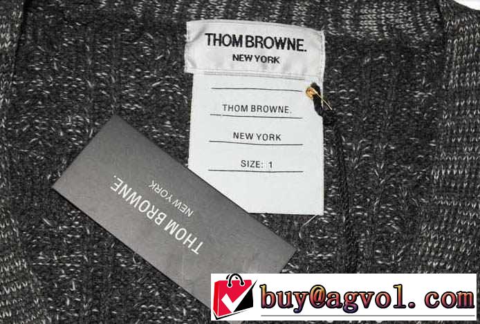 質感の良い　 2015秋冬 THOM BROWNE トムブラウン 満点　Vネックセーター 3色可選