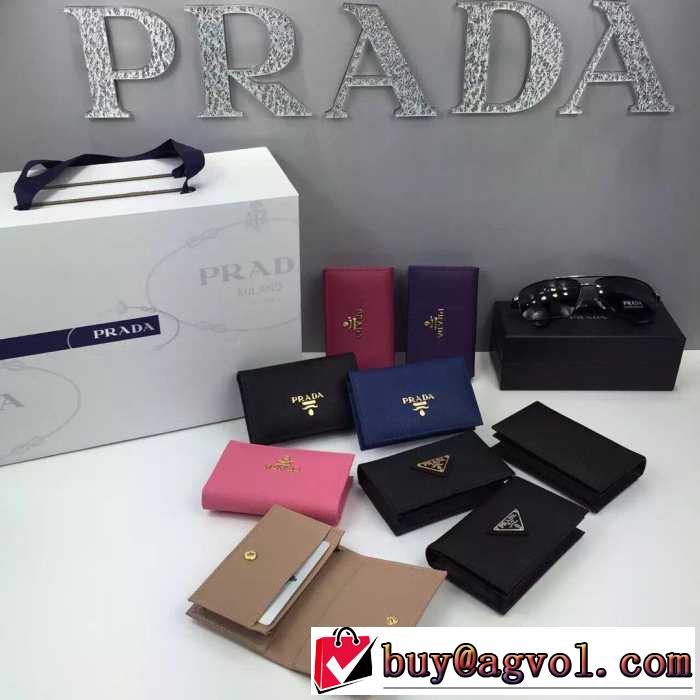 格安　秋冬 PRADA プラダ カード入れ付 小銭入れ　収納できる財布 6色可選