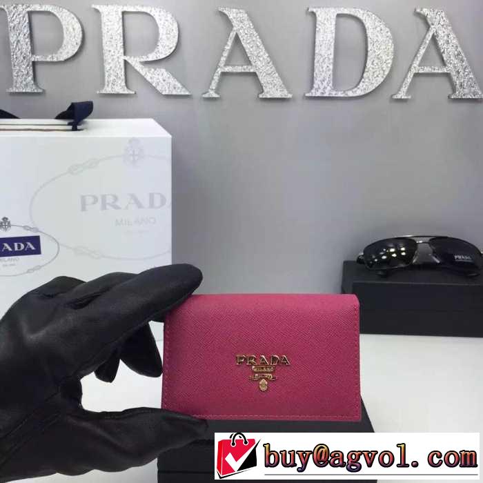 格安　秋冬 PRADA プラダ カード入れ付 小銭入れ　収納できる財布 6色可選