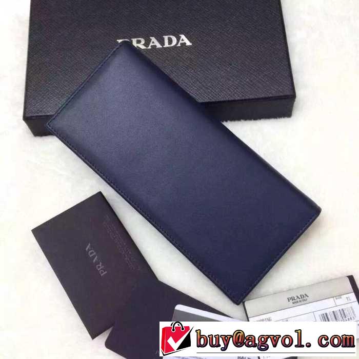 独特な高級感 秋冬 prada プラダ 二つ折り財布 高級感たっぷりなデザイン2色可選
