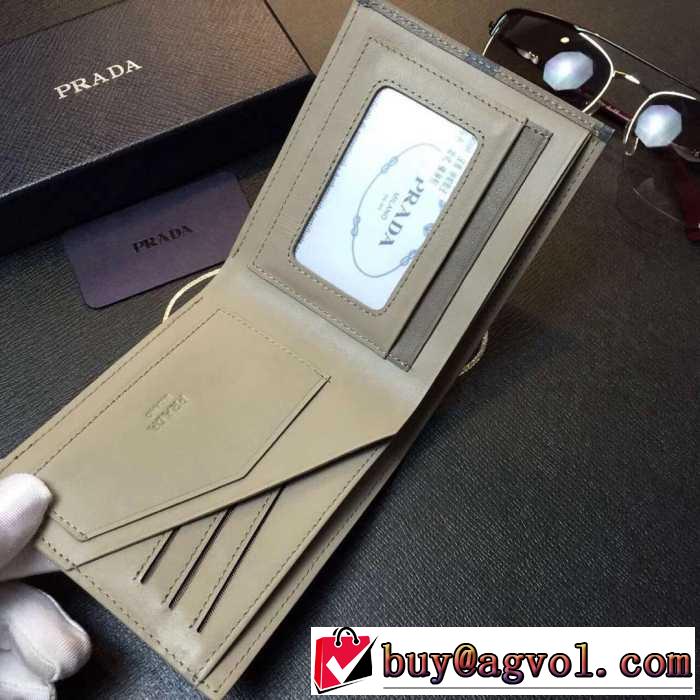 プレゼントに　秋冬 prada プラダ 印象的な短財布 2色可選