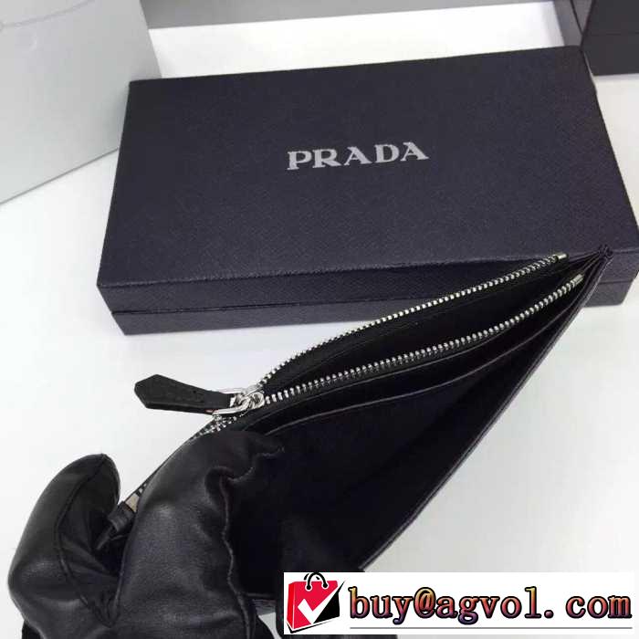 存在感のあるアイテム　秋冬 prada プラダ 快適な着心地　カードケース シンプル 2色可選