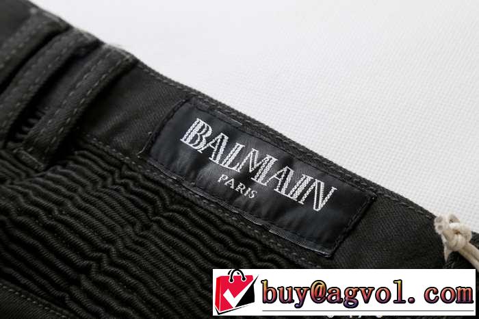 2015 素敵な BALMAIN バルマン 独特の光沢ある　スキニーパンツ