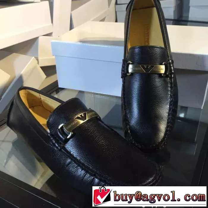 超人気　 2015ARMANI アルマーニ 完売　カジュアルシューズ 4色可選 フルグレインレザー
