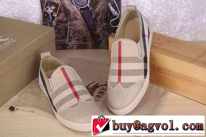 コストパフォーマンス高い 2015 BURBERRY バーバリー スニーカー 紐なし