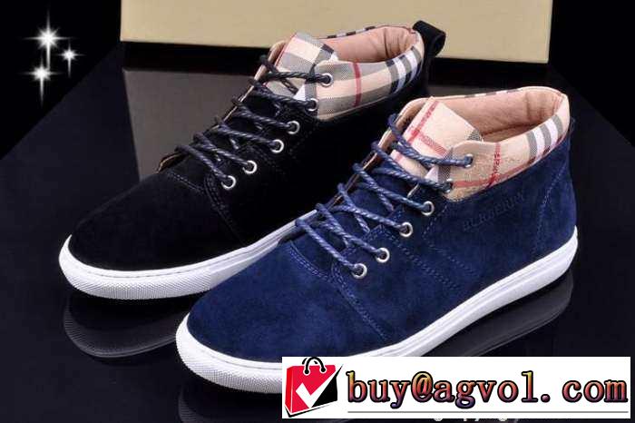 大特価　2015　BURBERRY バーバリー ハイカットスニーカー 抗菌、防臭加工