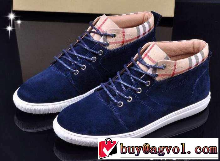 大特価　2015　BURBERRY バーバリー ハイカットスニーカー 抗菌、防臭加工