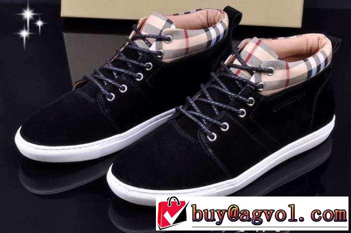 大特価　2015　BURBERRY バーバリー ハイカットスニーカー 抗菌、防臭加工