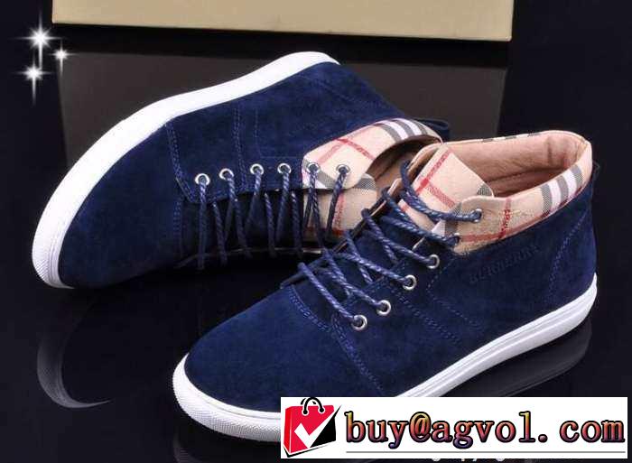 大特価　2015　BURBERRY バーバリー ハイカットスニーカー 抗菌、防臭加工