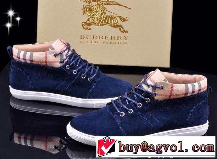 大特価　2015　BURBERRY バーバリー ハイカットスニーカー 抗菌、防臭加工
