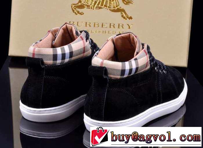 大特価　2015　BURBERRY バーバリー ハイカットスニーカー 抗菌、防臭加工