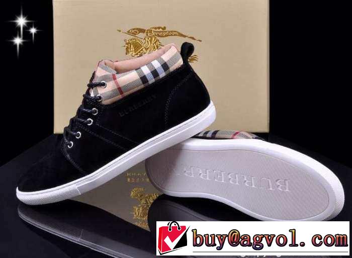 大特価　2015　BURBERRY バーバリー ハイカットスニーカー 抗菌、防臭加工