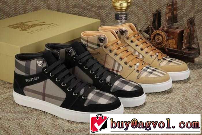 お買い得 2015秋冬 BURBERRY バーバリー 値下げる商品　ハイトップシューズ 2色可選