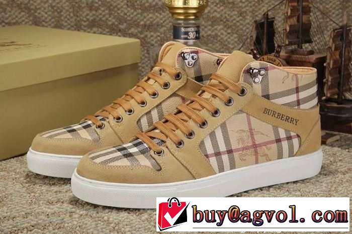 お買い得 2015秋冬 BURBERRY バーバリー 値下げる商品　ハイトップシューズ 2色可選