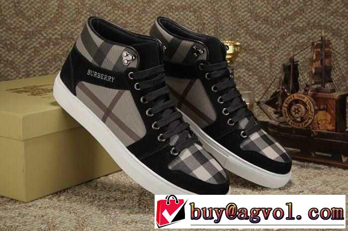 お買い得 2015秋冬 BURBERRY バーバリー 値下げる商品　ハイトップシューズ 2色可選