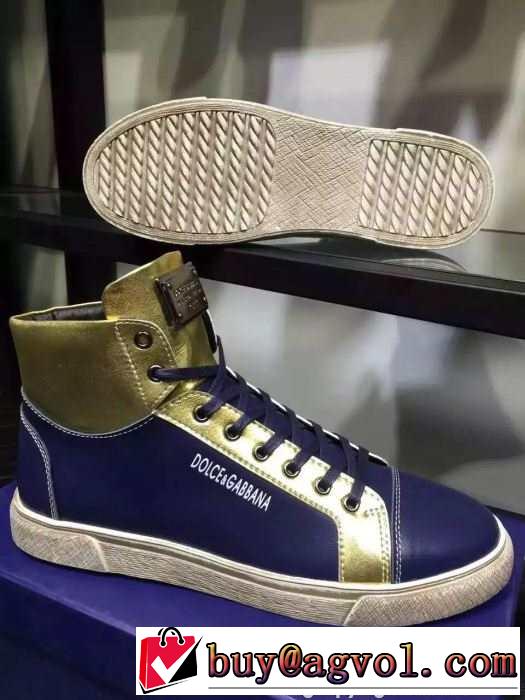 履きまわし力抜群の 2015秋冬 Dolce&Gabbana ドルチェ＆ガッバーナ 大人の印象ハイトップシューズ 2色可選