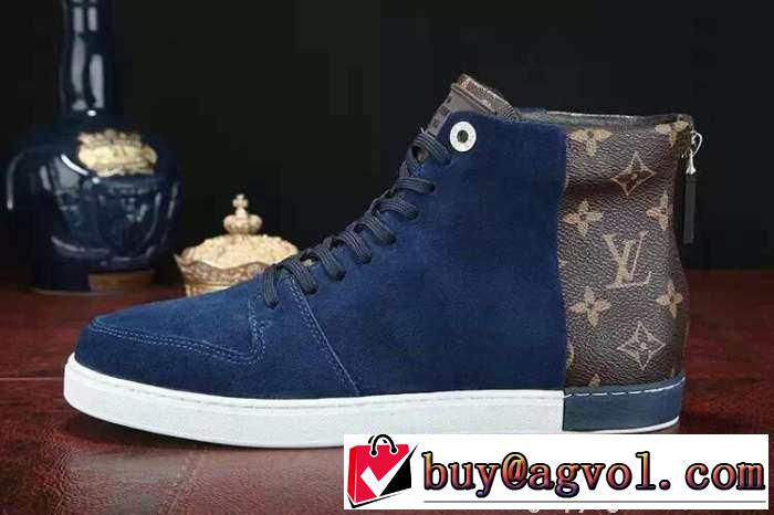 人気販売　2015　 LOUIS VUITTON ルイ ヴィトン クッション性抜群　ハイカットスニーカー 3色可選