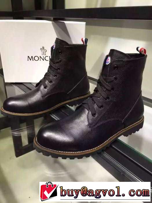 保温性に溢れる 2015秋冬 MONCLER モンクレール 上質なショートブーツ 革靴