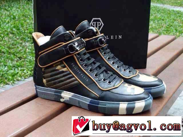 上品　2015  PHILIPP PLEIN フィリッププレイン 魅力がある　ハイカットスニーカー 