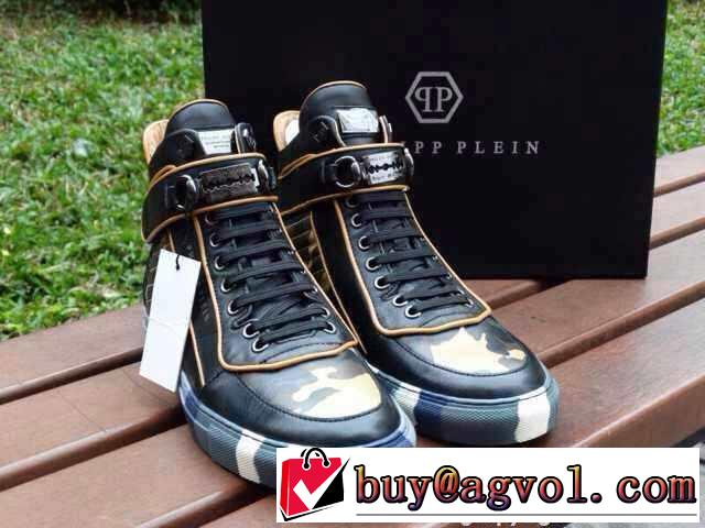 上品　2015  PHILIPP PLEIN フィリッププレイン 魅力がある　ハイカットスニーカー 