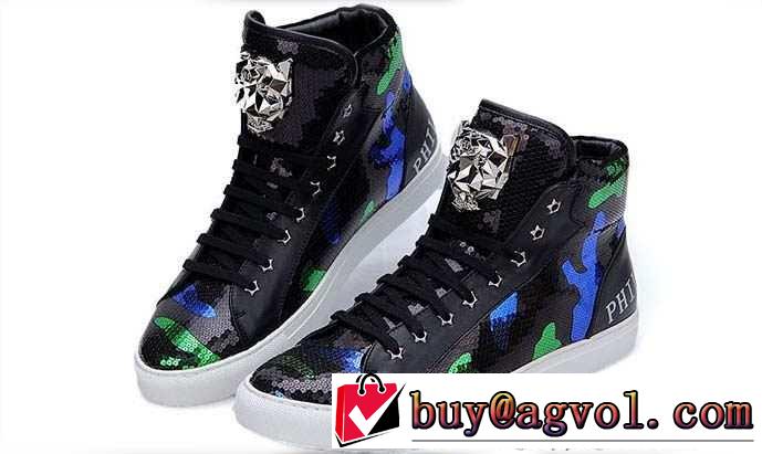 上品な大人の 2015秋冬 PHILIPP PLEIN フィリッププレイン　個性的で機能的な ハイトップシューズ 2色可選