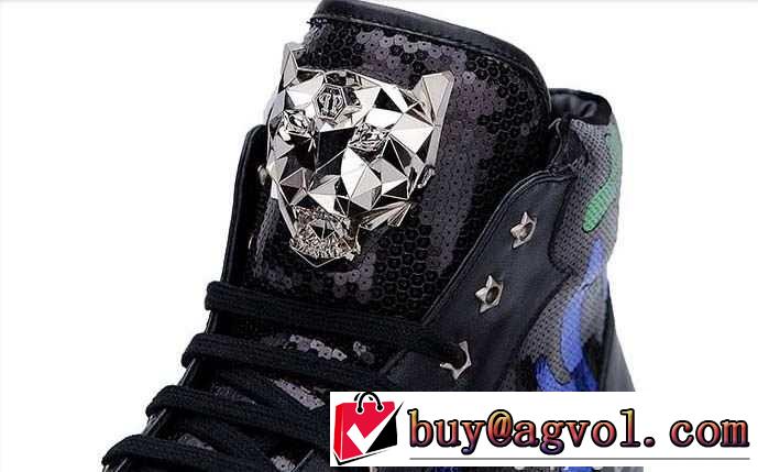 上品な大人の 2015秋冬 PHILIPP PLEIN フィリッププレイン　個性的で機能的な ハイトップシューズ 2色可選