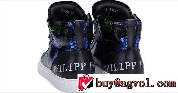 上品な大人の 2015秋冬 PHILIPP PLEIN フィリッププレイン　個性的で機能的な ハイトップシューズ 2色可選