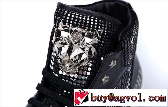 相性抜群な 2015秋冬 PHILIPP PLEIN フィリッププレイン スタイルアップ　ハイトップシューズ 2色可選