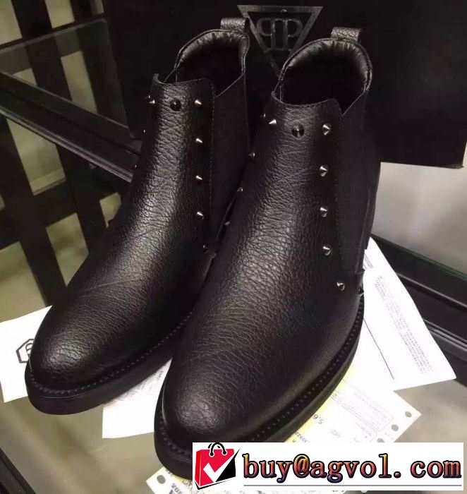 貴重品　2015秋冬 philipp plein フィリッププレイン 快適ハイトップシューズ 革靴