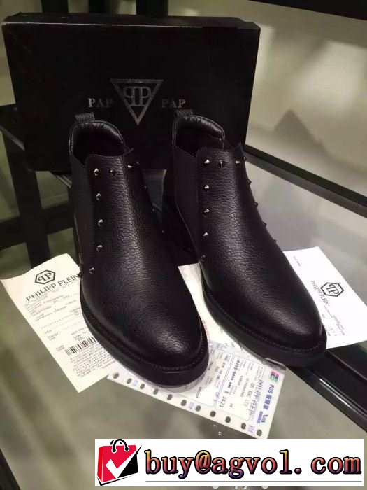 貴重品　2015秋冬 philipp plein フィリッププレイン 快適ハイトップシューズ 革靴