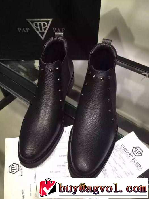 貴重品　2015秋冬 philipp plein フィリッププレイン 快適ハイトップシューズ 革靴